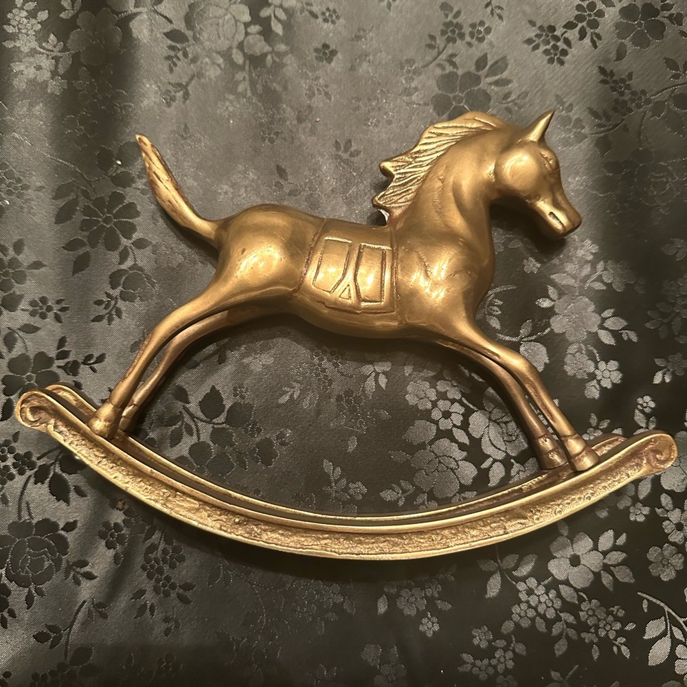 Vintage Solid Brass Rocking Horse